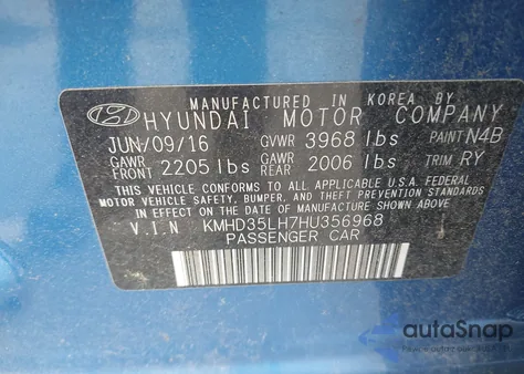 2017 Hyundai Elantra Gt from USA, damaged, VIN KMHD35LH7HU356968